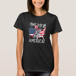 T-shirt 4 juillet chat américain drapeau américain patriot