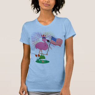 T-shirt 4 juillet chemise de Flamant rose