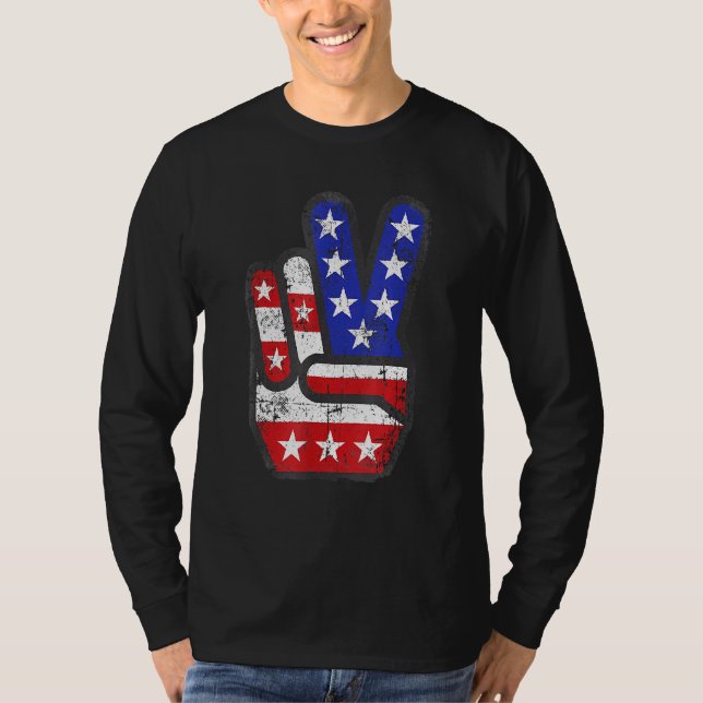 T-shirt 4 juillet Chemise Drapeau de Paix Symbole de Paix (Devant)