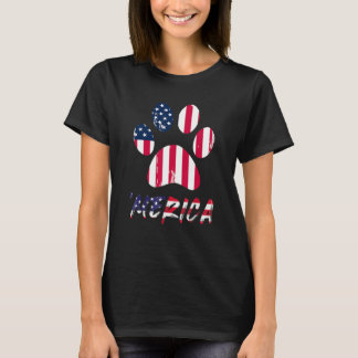 T-shirt 4 juillet Chien Chien Chien Chien Chien Empreinte