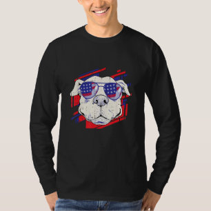 T-shirt 4 juillet chien chiot drôle drapeau américain patr