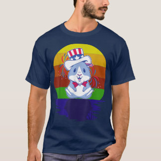 T-shirt 4 juillet cochon de Guinée patriotique