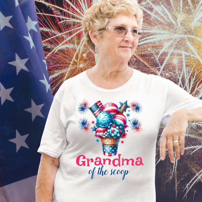 T-shirt 4 Juillet Crème glacée Genre Révéler Grand-mère (Créateur téléchargé)