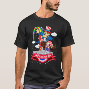 T-shirt 4 juillet Dabbing Oncle Sam Usa Drapeau Enfants Ad