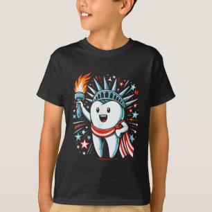T-shirt 4 juillet Dentiste Dentiste Dentaire Patriotique F