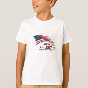 T-shirt 4 juillet - Drapeau américain artistique éclabouss