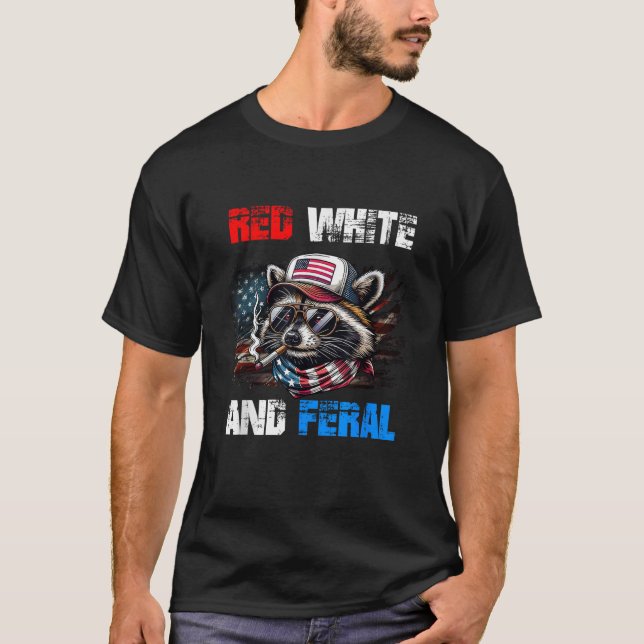 T-shirt 4 juillet Drapeau américain Patriotique Rouge Blan (Devant)