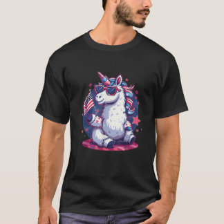 T-shirt 4 Juillet Drapeau Américain Unicorne Patriotique 4