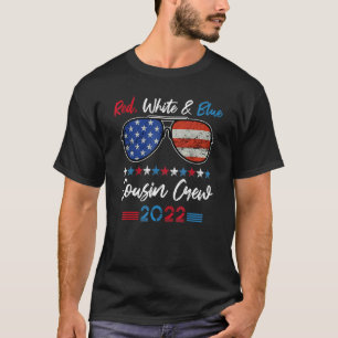 T-shirt 4 juillet Écran Rouge Blanc Et Bleu Cousin 2022 Ma