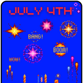 T-shirt 4 juillet en pixels