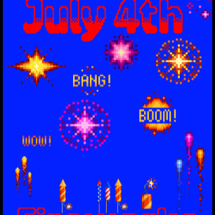 T-shirt 4 juillet en pixels