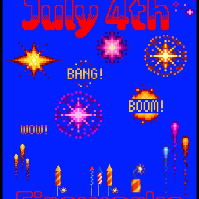 T-shirt 4 juillet en pixels (Créateur téléchargé)