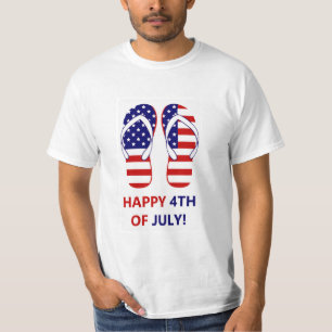 T-shirt 4 juillet Étoiles et rayures de tongs d'été