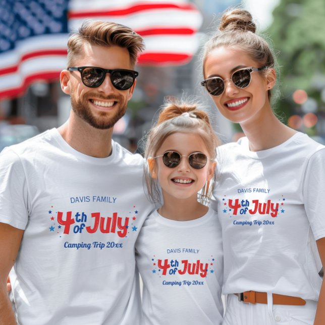 T-shirt 4 Juillet Famille Correspondante Rouge Blanc Bleu (Créateur téléchargé)