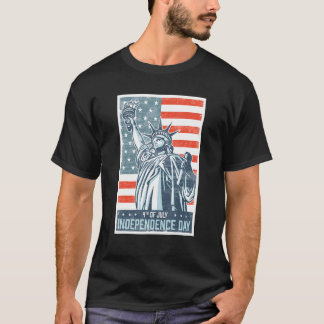 T-shirt 4 juillet Fête de l'Indépendance des Chemises Stat