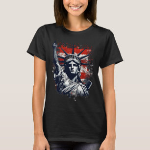 T-shirt 4 juillet Fête De L'Indépendance Statue Américaine