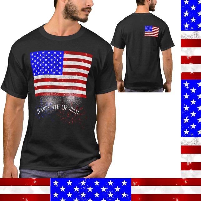 T-shirt 4 juillet Fête - Drapeau américain (Créateur téléchargé)