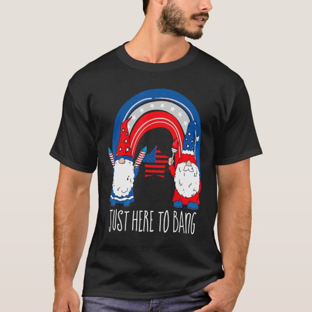T-shirt 4 Juillet Feu d'artifice juste ici pour Bang Rainb (Devant)