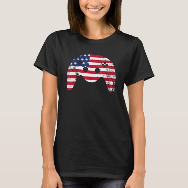 T-shirt 4 juillet Gamer Citation Vidéo Cool (Devant)