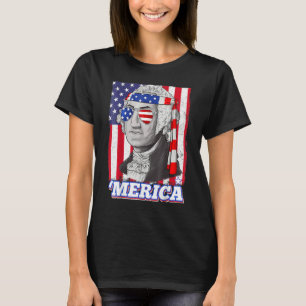T-shirt 4 juillet George Washington Patriotique Merica Fla