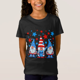 T-Shirt 4 juillet Gnomes Patriotique American Flag mignonn