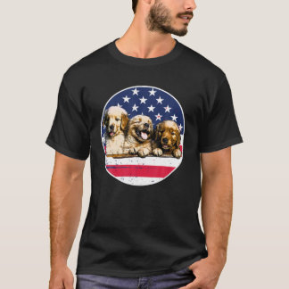 T-shirt 4 juillet Golden Retriever