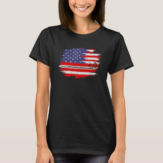 T-shirt 4 juillet golf American Flag Ball avec Top Hat