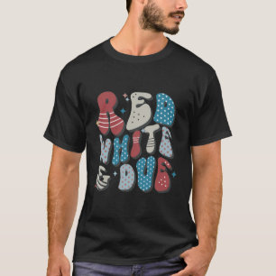 T-shirt 4 juillet Grossesse Faire-part Rétro Rouge Blanc
