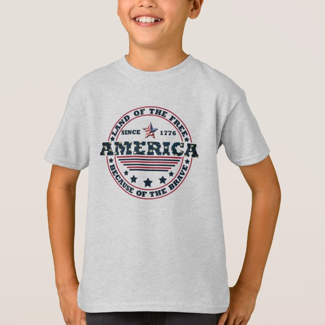 T-shirt 4 juillet heureux (Devant)
