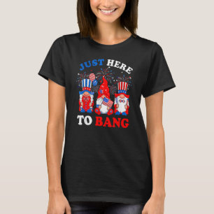 T-shirt 4 juillet Heureux Juste Ici Pour Bang Gnomes Patri