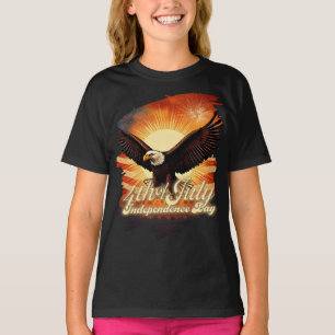 T-shirt 4 juillet – Hommage majestueux à l'aigle et aux fe