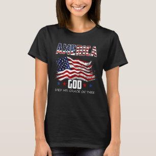 T-shirt 4 juillet Hommes Femmes Amérique Dieu a partagé sa