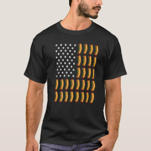 T-shirt 4 juillet Hot Dog American Flag Grill Party