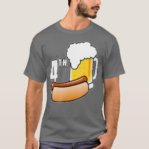 T-shirt 4 Juillet Hot Dog Beer Independence