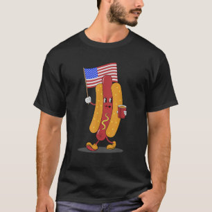 T-shirt 4 juillet Hotdog Funny Quart de juillet Patriotiqu