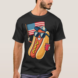 T-shirt 4 juillet Hotdog Funny Quatrième Juillet Patriotiq