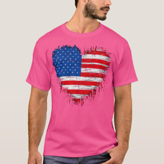 T-shirt 4 juillet Illustration Mon Coeur Est L'Amérique
