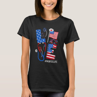 T-shirt 4 juillet infirmière américaine patriotique RN CNA