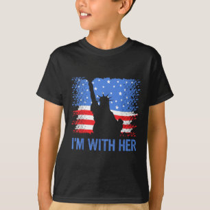 T-shirt 4 juillet je suis avec elle drapeau américain des 