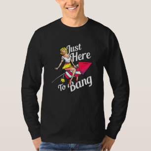 T-shirt 4 juillet Je Suis Juste Ici Pour Bang Usa Drapeau 