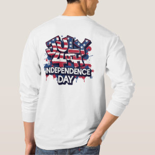 T-shirt 4 juillet Jour de l'Indépendance Splash Long Sleev