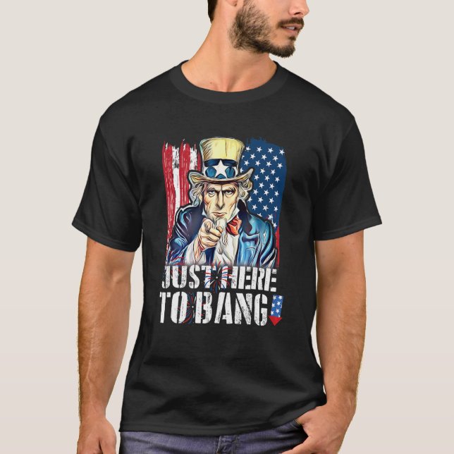 T-shirt 4 juillet Juste Ici Pour Bang Usa (Devant)