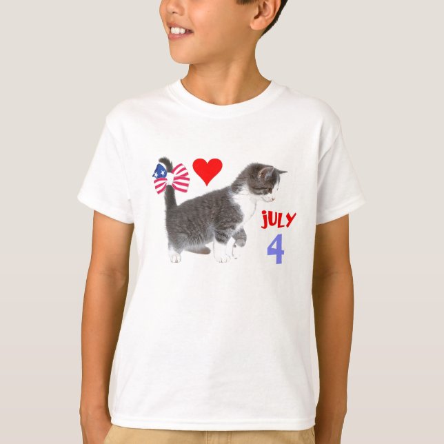 T-shirt 4 juillet Kitten (Devant)