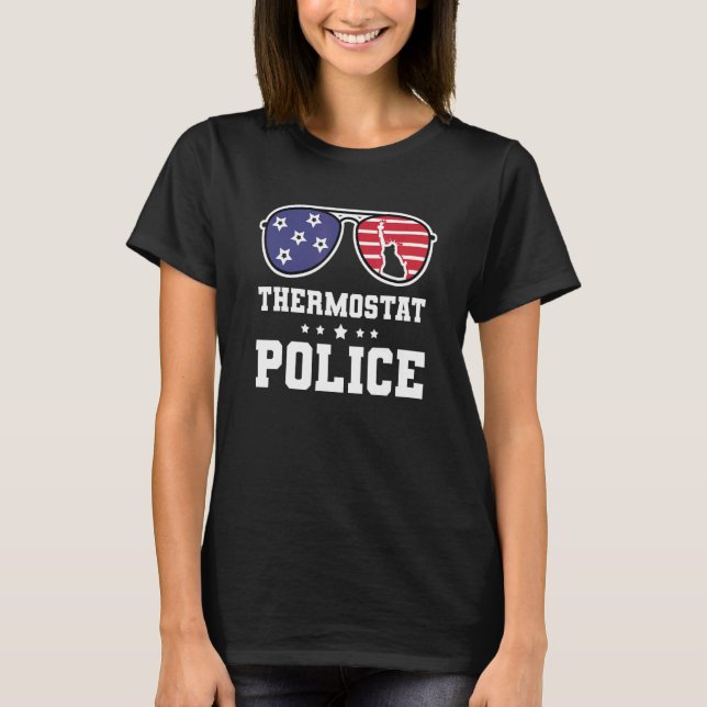 T-shirt 4 juillet Le Thermostat Polices La Desig Hilarieus (Devant)
