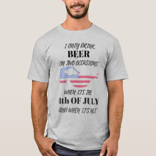 T-shirt 4 juillet les chemises drôles je bois seulement de