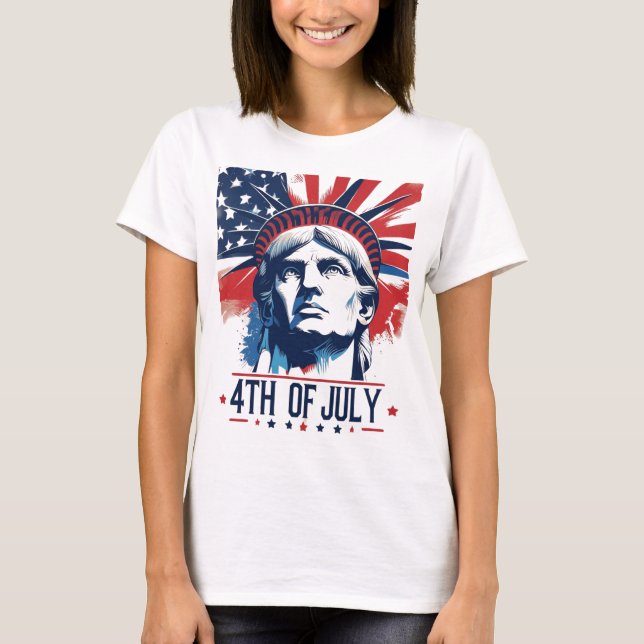 T-shirt 4 juillet l'esprit du jour de l'indépendance (Devant)