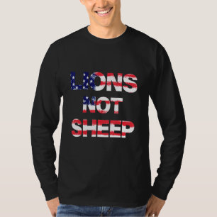T-shirt 4 juillet Lever Lions Pas Mouton Drapeau Américain