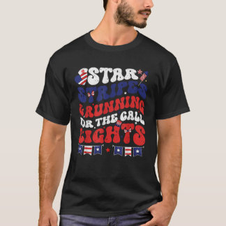 T-shirt 4 Juillet L'Infirmière Urbaine Étoiles Frappes Et