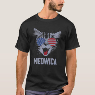 T-shirt 4 juillet Meowica Pawtriotic Kitty Merica Cat Us