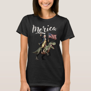 T-shirt 4 juillet Merica George Washington À cheval Sur Un